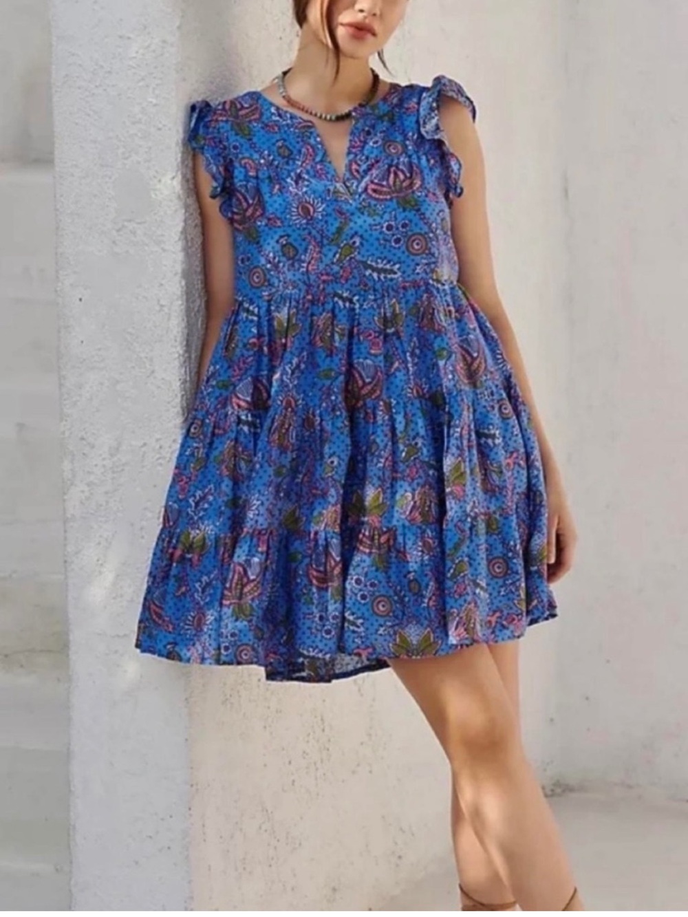 Roller Rabbit Amanda Star Pippa Silk Blend Baby Doll Dress Large